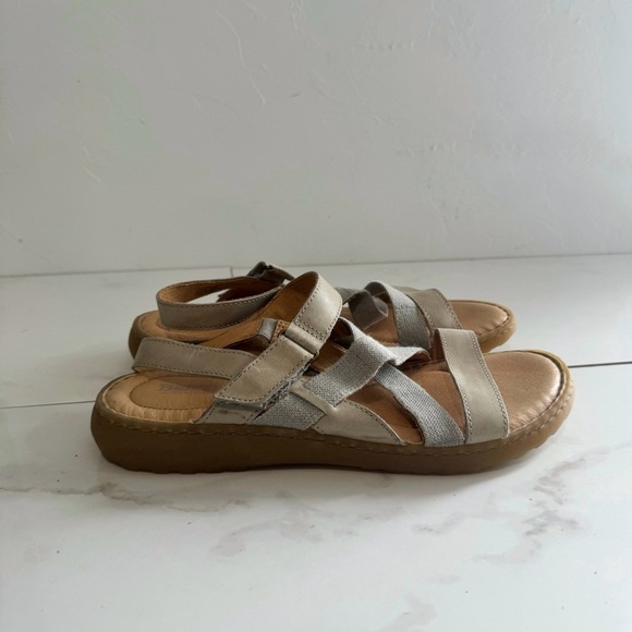 Born Gray Leather Blur Strappy Sandals Comfort Summer - Picture 3 of 6
